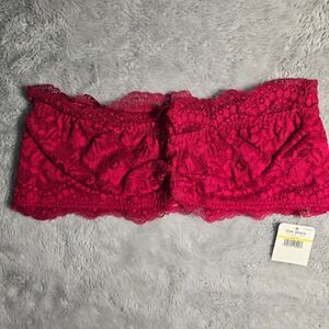 Free People Intimately Burgundy Lace Bandeau Bra OB1210880 Womens Size M NWT